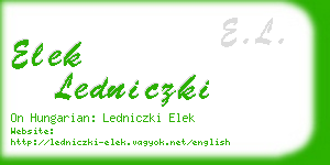 elek ledniczki business card